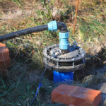 New,Installed,Water,Bore.,Pumping,Air,From,Compressor,Into,From